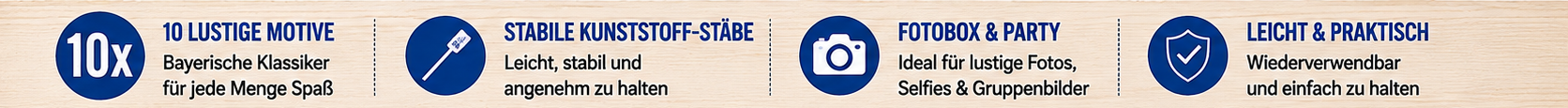 Fotobox Accessoires mit Kunststoffst&auml;ben f&uuml;r Partyfotos